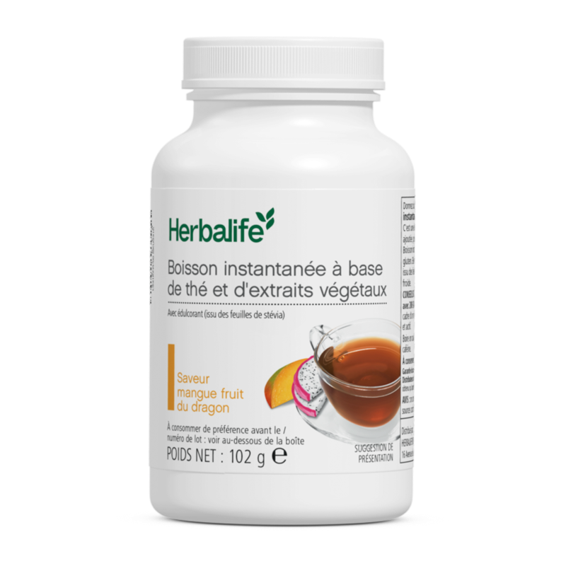 NOUVEAUTÉ Boisson instantanée à base de thé et d'extraits végétaux Saveur mangue fruit du dragon 102 g